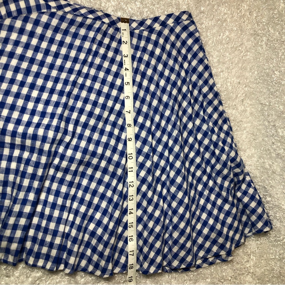 J. Crew Gingham Blue White Linen Skirt sz 4 - Picture 10 of 10